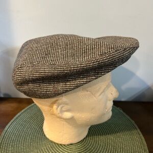 Vintage Young An Check Wool Blend Flat Hat Cap Newsboy Cabbie Men’s Size XL GUC